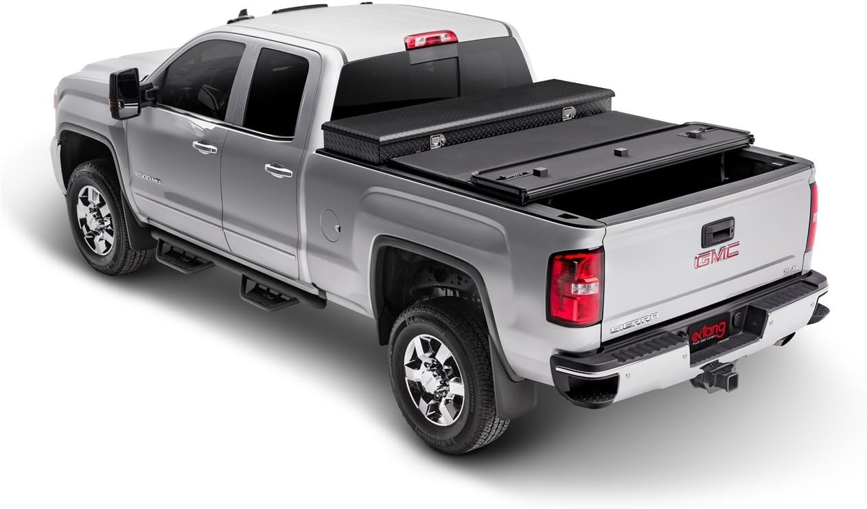 RealTruck Extang Solid Fold 2.0 Toolbox Hard Folding Truck Bed Tonneau Cover | 84457 | Fits 2019-2026 Chevy/GMC Silverado/Sierra 1500 (New Body Style) 6' 7' Bed (78.7')