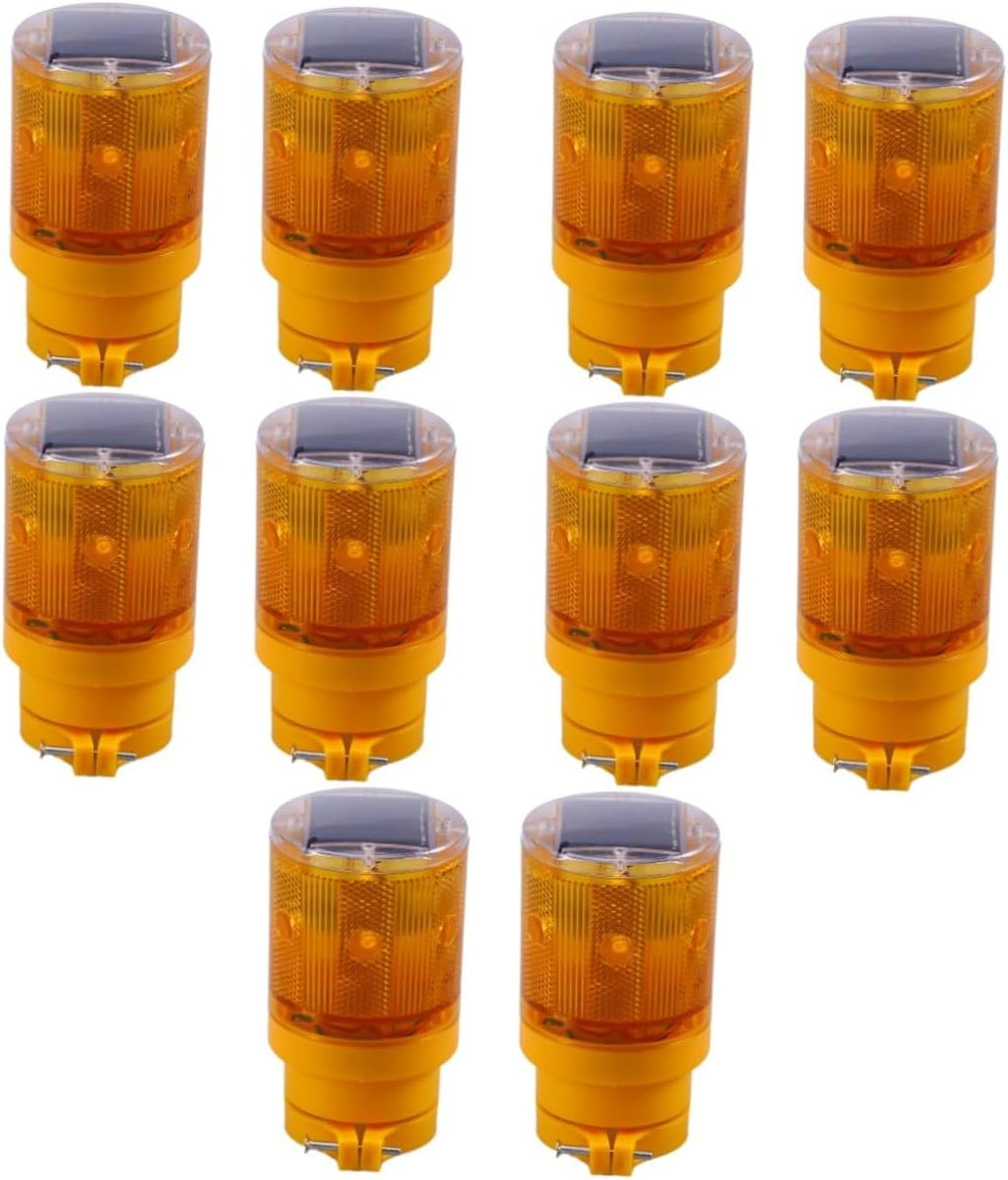 MAGICLULU 5sets Multi-use Solar Traffic Beacon Led Flashing Light Easy Install No Wire Needed 2pcs*5