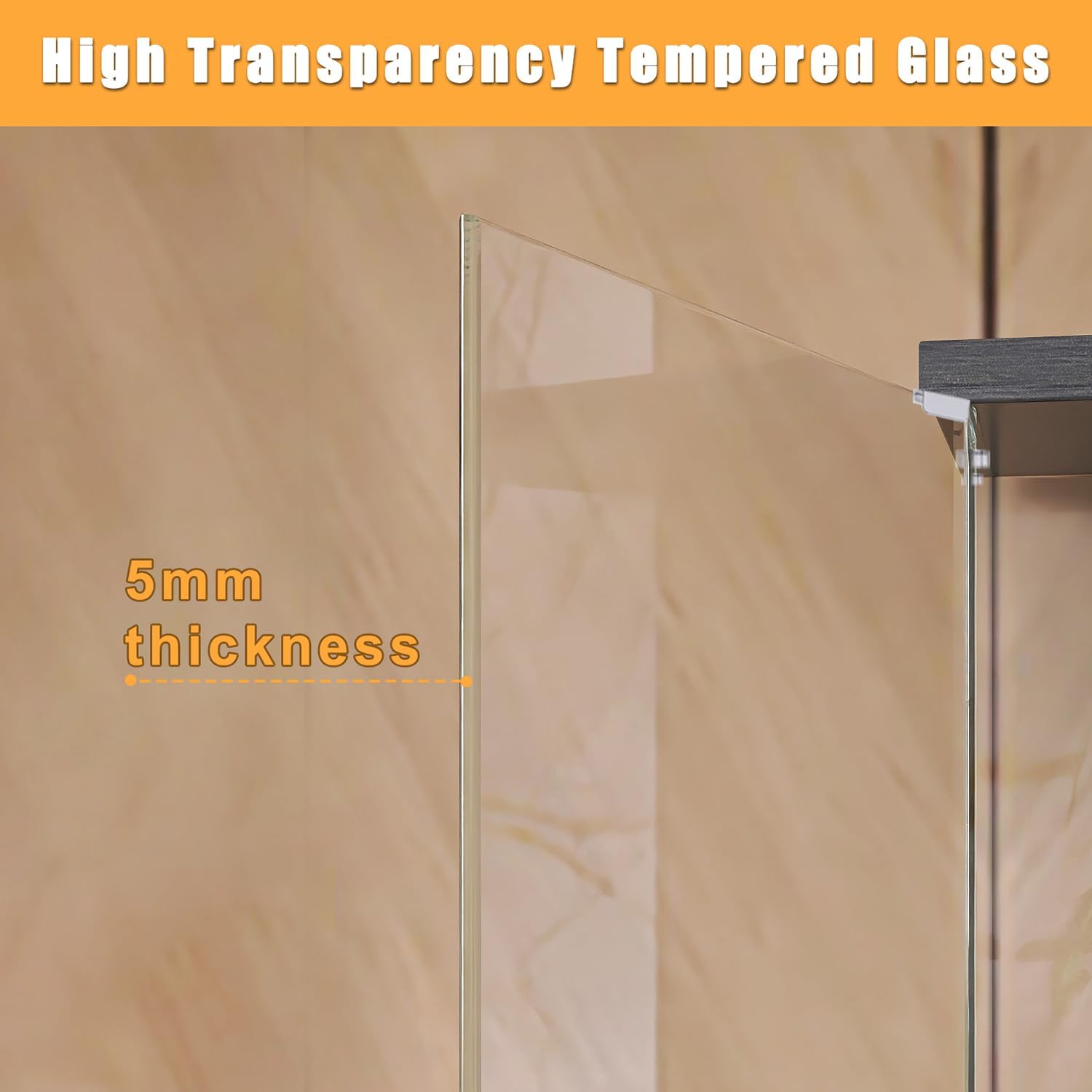 Zevemomo 4 Shelves Glass Display Cabinet with Doors, 31.69'x 14.37'x 64.56' Curio Figure Collection Display Case, Transparent Glass Stand Shelf, Toy Storage Organizer Cabinet for Home Office Hall