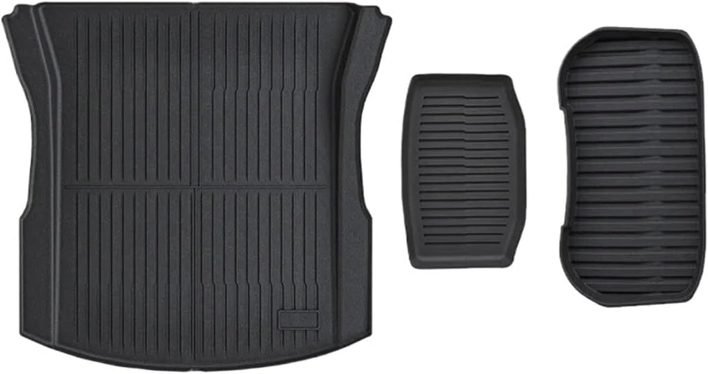 Compatible for Tesla Model Y 3 2021 to 2023 LHD All TPE Floor Mats Trunk Mat Cargo Liner Left Rudder Foot Pads Car Accessories(Style B)
