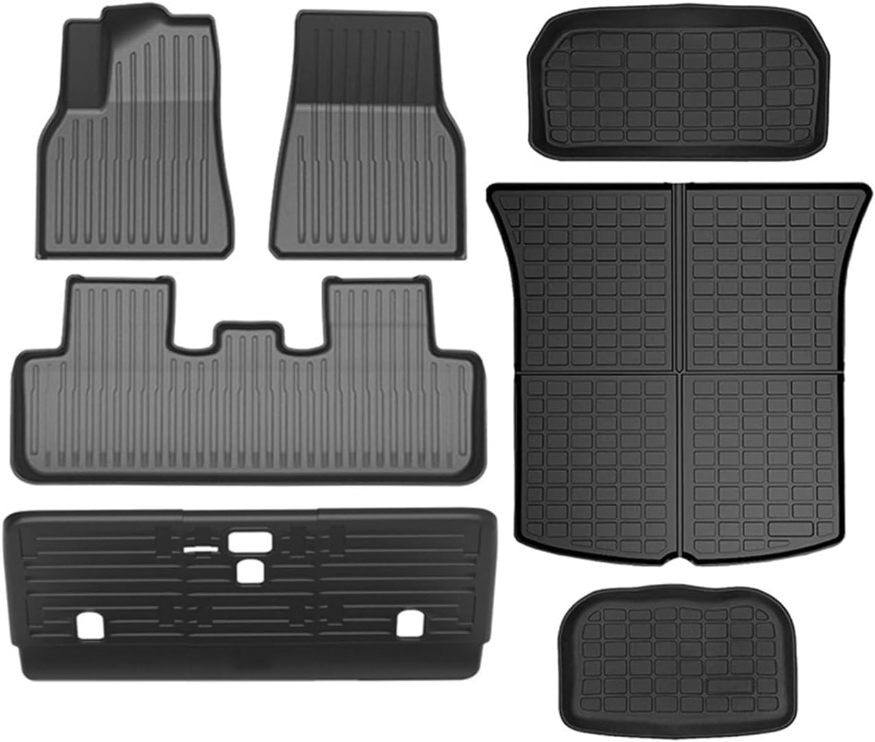 Compatible with Tesla Model Y 7 Seater and Model Y 5 Seat All Weather TPE Waterproof Anti-Slip Floor Mat Cargo Liner 2020-2023 Accessories(Y-5-Seat FTK-7-LHD)