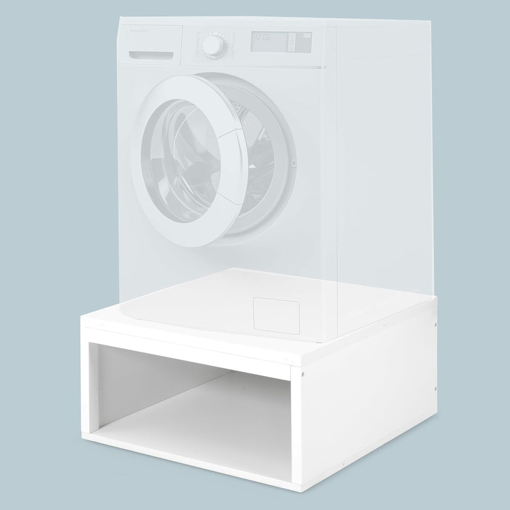 Ilyapa Washer and Dryer Stand - Universal Wooden Laundry Pedestal with Drawer - Compatible with Samsung, LG, GE, Maytag - 28x28x14 in.