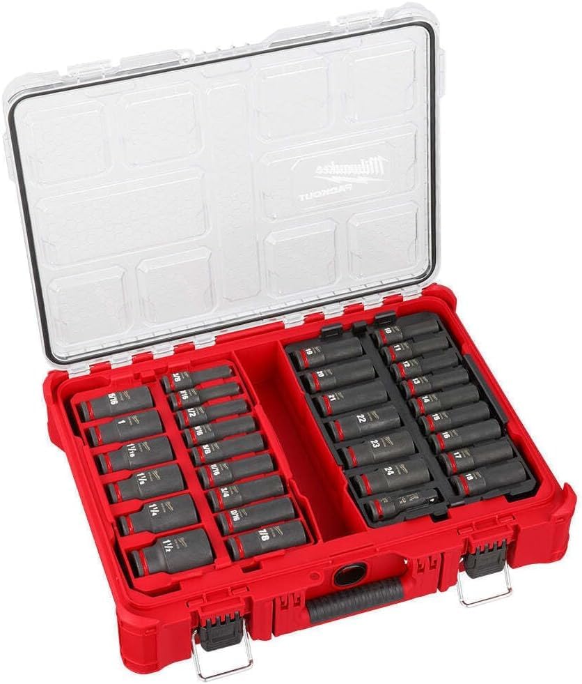 49-66-6806 for Milwaukee 1/2' Impact Duty Socket Packout Set - 31 PC, Red, Black