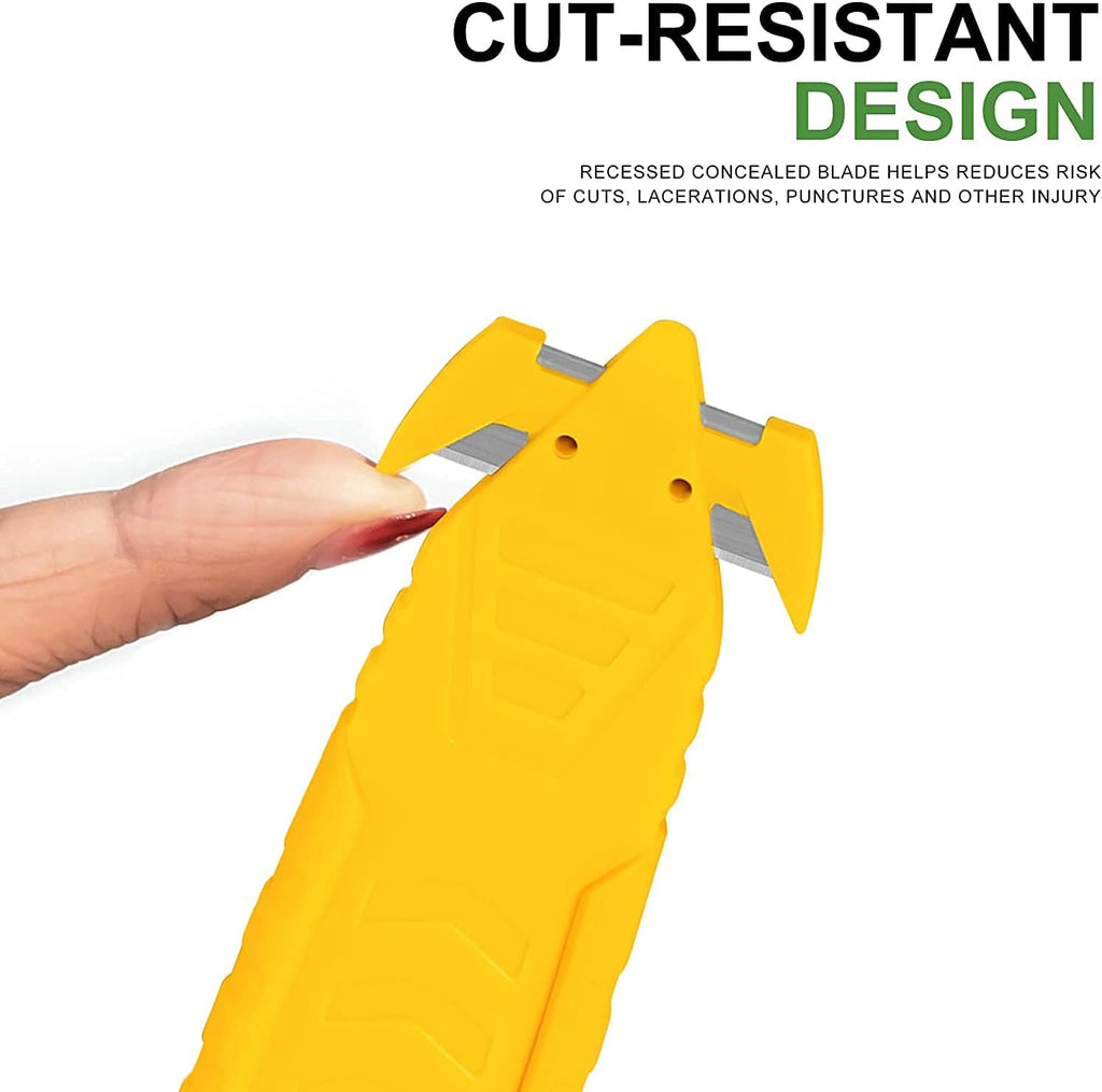 150-Pack Box Cutter Safety Knife - Safety Utility Cutter and Package Opener with Recessed Concealed Stainless Steel Blade for Household, Workshop & Warehouse