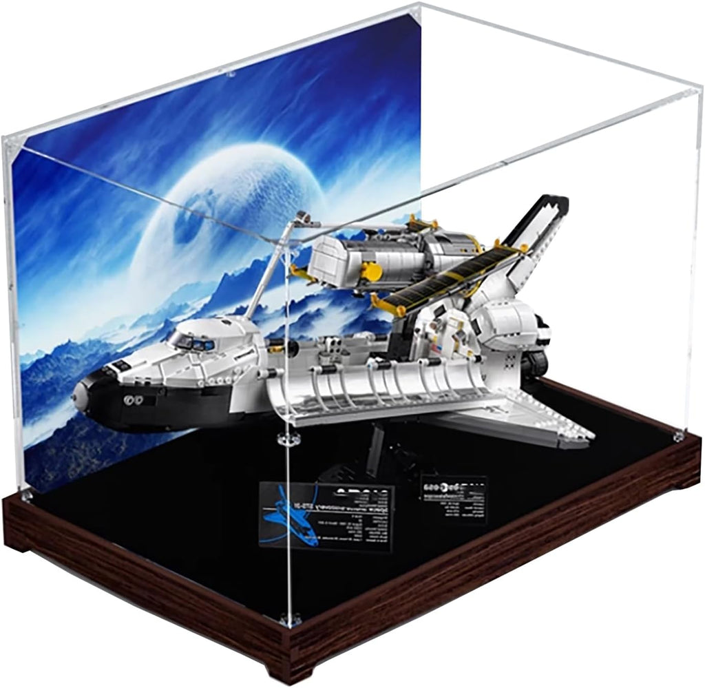 Acrylic Display Case for Lego 10283 Space Shuttle Discovery Building Set– Dustproof Display Box & Showcase, Display Box Compatible with Lego 10283 -Only Display case (Back Spray 2)