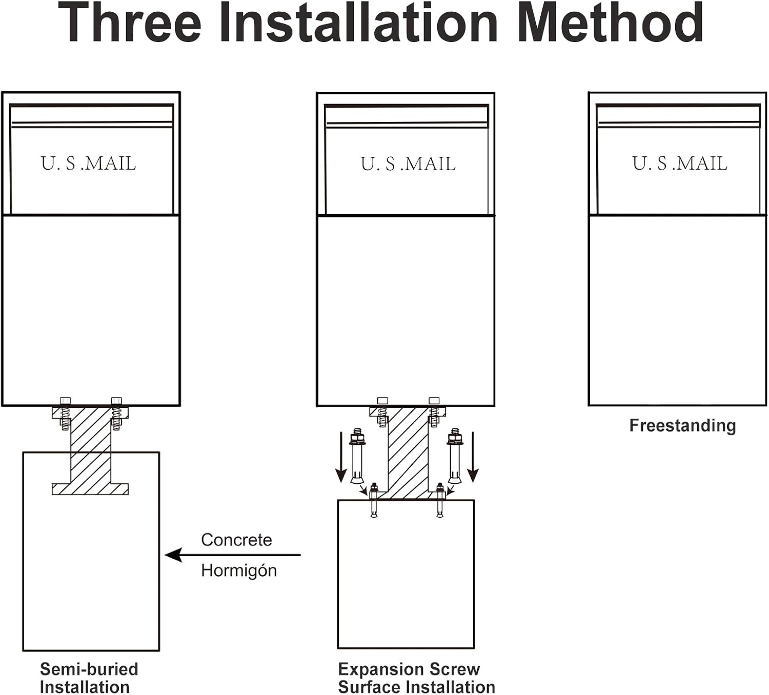 Stainless Steel Package Drop Box - Secure Curbside Mailbox with Multiple Mounting Options (Stainless Steel Base, Base)