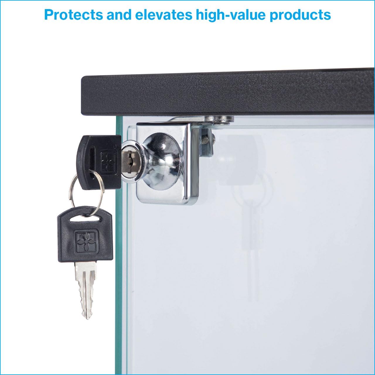SSWBasics Infinity Countertop Glass Display Case (Ready to Assemble) - 12-1/4'W x 14-1/4'D x 27-1/4'H - Showcase Cabinet Bookcase with Lock, Perfect for Displaying Smaller Items