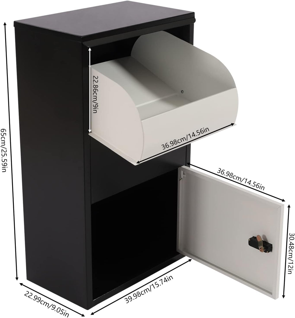 Package Drop Box Package Delivery Boxes for Secure Parcel and Mail Delivery, Extra Large Mailbox Wall Mount Mailbox with Coded Lock, Security Locking Dropbox for Outside to Collect Packages and Mail