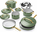 Gotham Steel Modern 11 Pc Ceramic Cookware Set, Elegantly Designed Pots and Pans Set Non Stick with Steamer, Induction Bottom, Premium Stay Cool Handles, Non Toxic PFOA Free, Oven & Dishwasher Safe