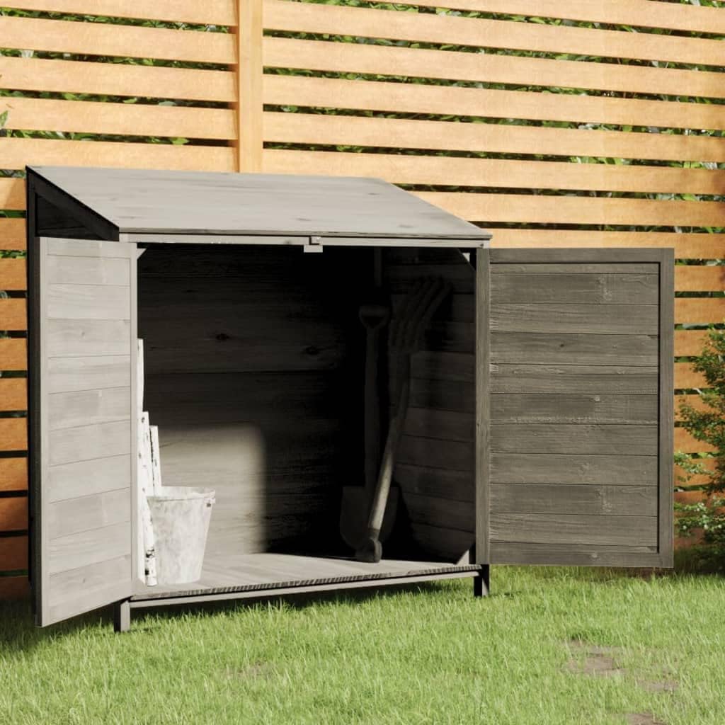 Wooden Garden Storage Shed, Solid Wood Fir Outdoor Storage Cabinet, Garden Wood Tool Shed, Outside Wooden Shed Organizer for Yard, Patio, Deck and Porch, Anthracite 40.2'x20.5'x44.1'