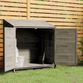 Wooden Garden Storage Shed, Solid Wood Fir Outdoor Storage Cabinet, Garden Wood Tool Shed, Outside Wooden Shed Organizer for Yard, Patio, Deck and Porch, Anthracite 40.2'x20.5'x44.1'