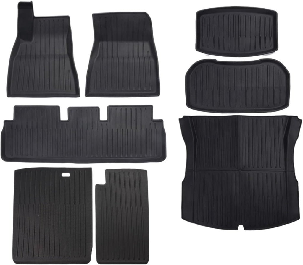 Compatible with Tesla Model 3 Highland 2024 TPE Floor Mats,RHD LHD Floor Mats All Weather Waterproof Non-Slip Cargo Liner Accessories(RHD 8PCS HX3)
