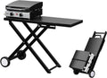 Bonnlo Foldable Flat Top Grill with 2 Burner & Lid, Powerful 20,000 BTU Propane Gas Grills with Ignition, Enamel Griddle, Side Shelf & Portable Cart with Wheels for Outdoor Camping Hibachi Grill Use
