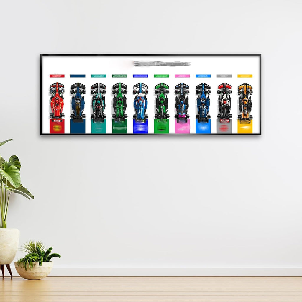 WETCEAOM Display Wallboard Compatible with Lego Speed Champions Display Wall Mount Frame- Showcase 10-Car (Sets 77242-77251) Collection as Wall Art, Space-Saving Mount for Home (No Model)