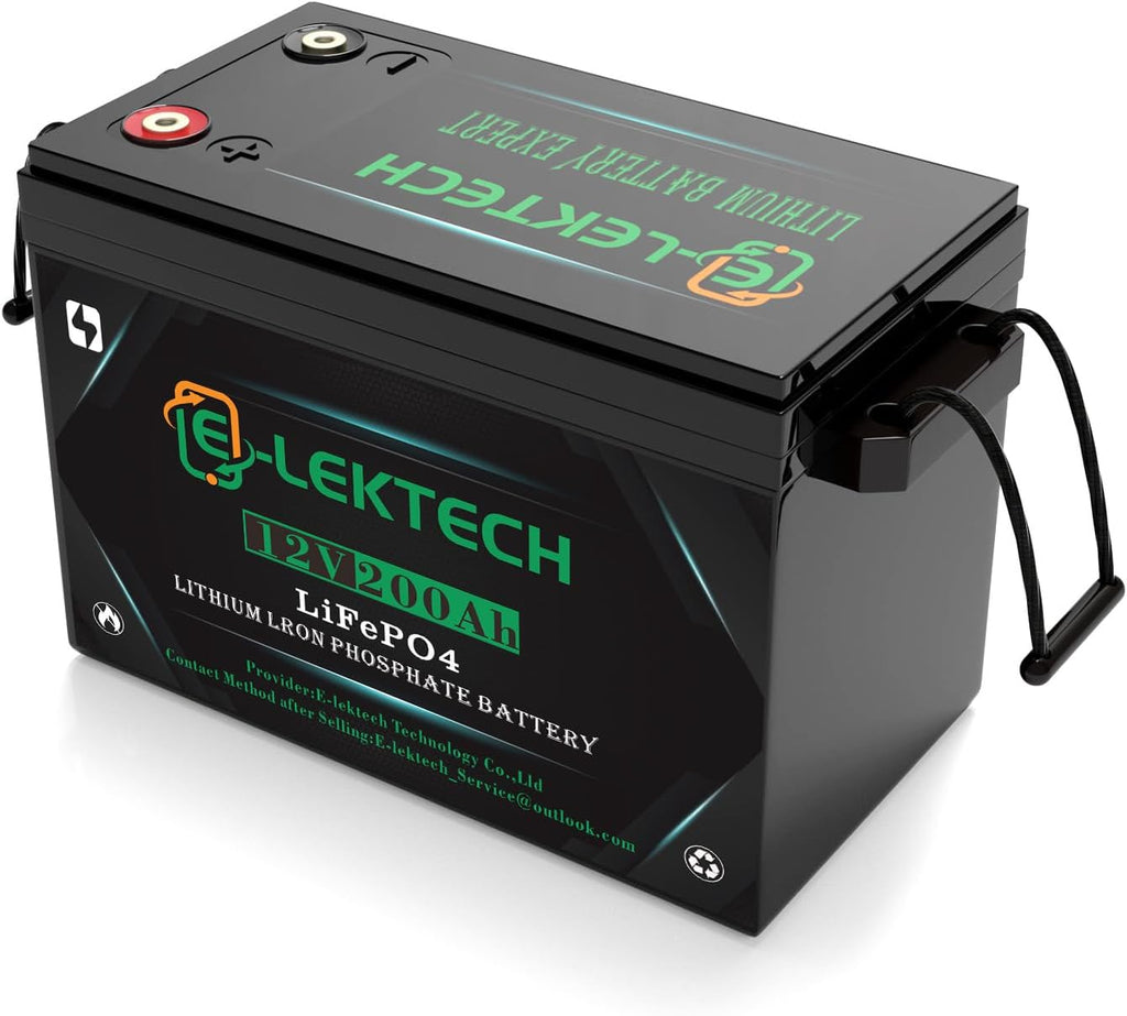 12V 200Ah LiFePO4 Lithium Battery, Built-in 150A BMS, Max. 1920W Power Output, Perfect for RV, Solar, Marine, Camping, Off-Grid, Home Energy Storage