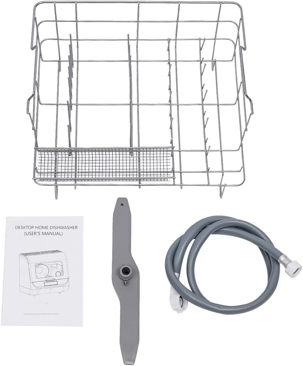 800W Portable Countertop Dishwasher for 4-6 Sets Tableware, No Installation Needed, Mini Dish Washing Machine with 8L Water Consumption,Compact White Dishwasher,IPX1,0.02-1.00Mpa