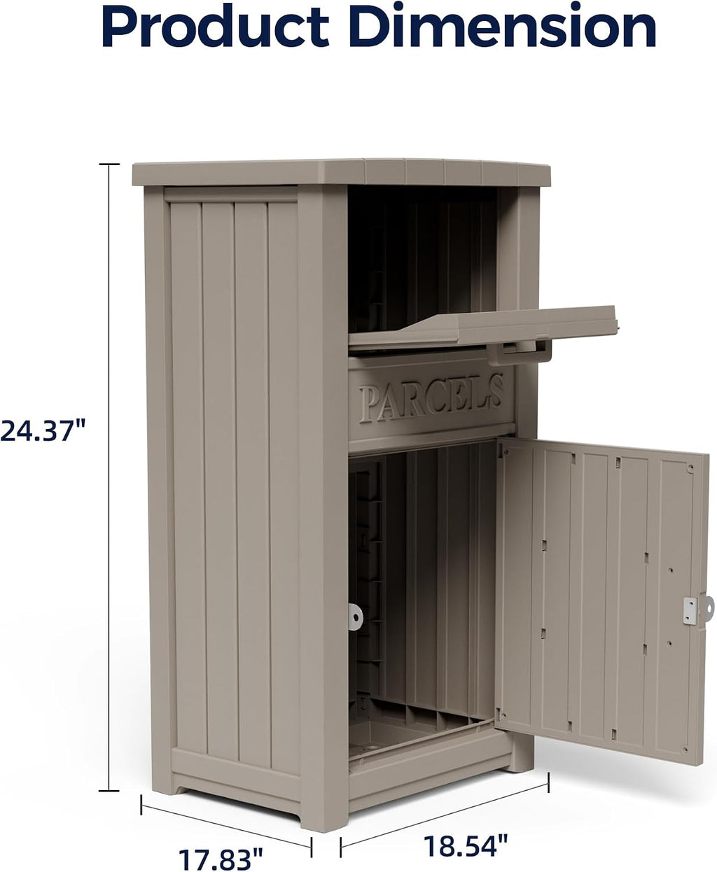 Outdoor Package Delivery Boxes, Lockable Anti-Theft Waterproof Delivery Boxes for Outdoor Use, Package Drop Box for for Porch, Curbside, House Storage, Khaki