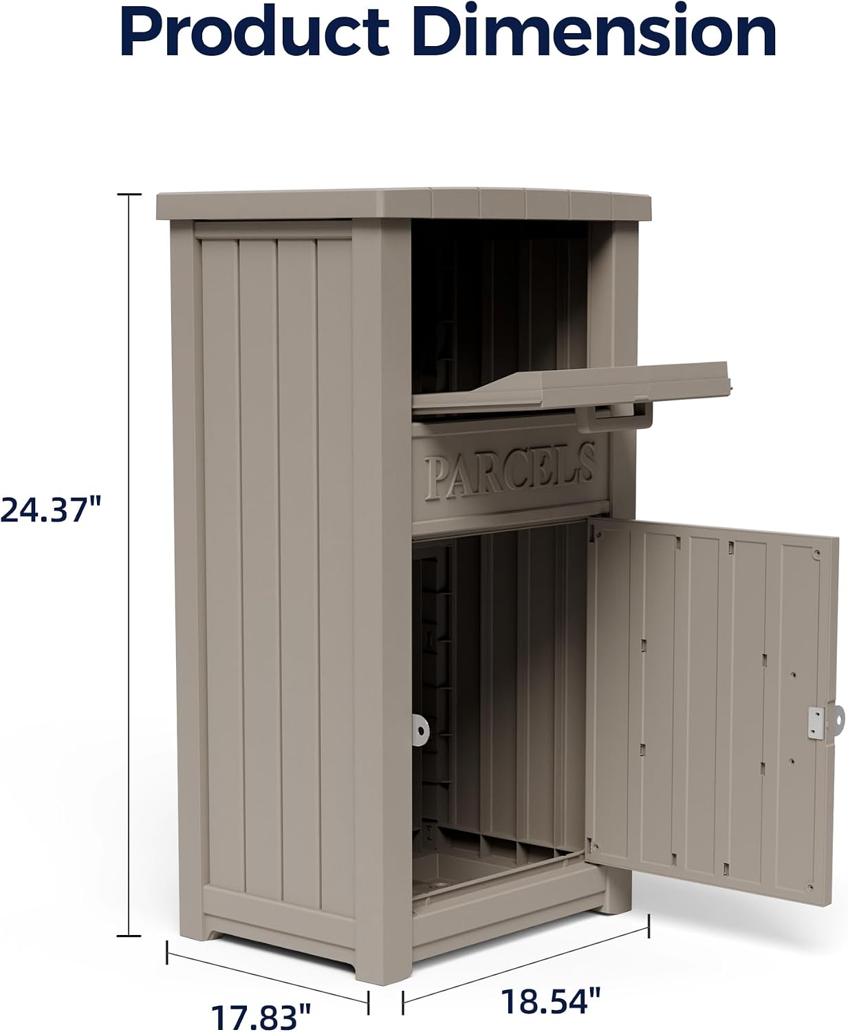 Outdoor Package Delivery Boxes, Lockable Anti-Theft Waterproof Delivery Boxes for Outdoor Use, Package Drop Box for for Porch, Curbside, House Storage, Khaki
