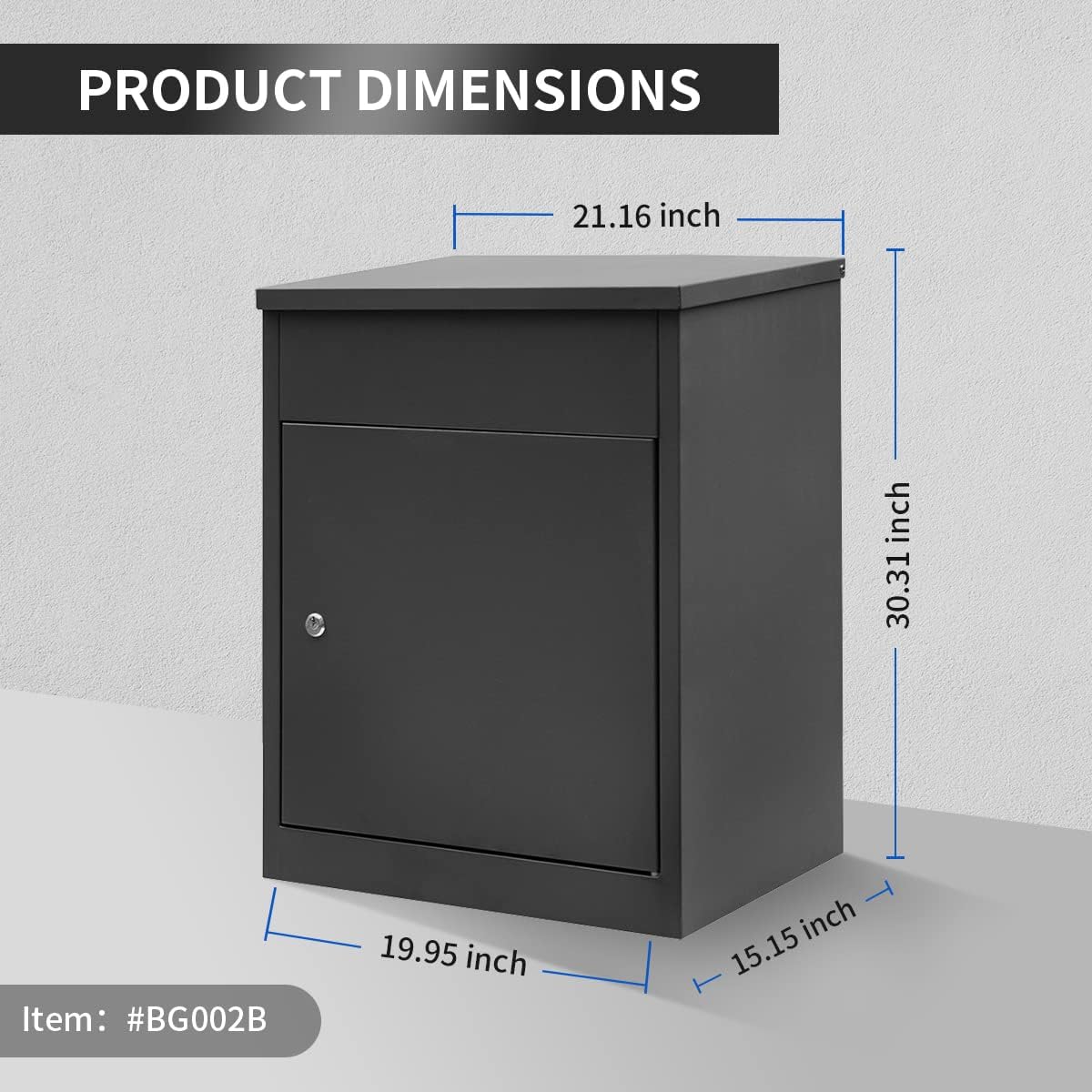 Ydocabinit Package Delivery Boxes for Outside, Extra Large Mailbox for Parcel, Galvanized Steel Parcel Mailbox, Wall Mounted Lockable Anti-Theft for Porch,Curbside XL-Black