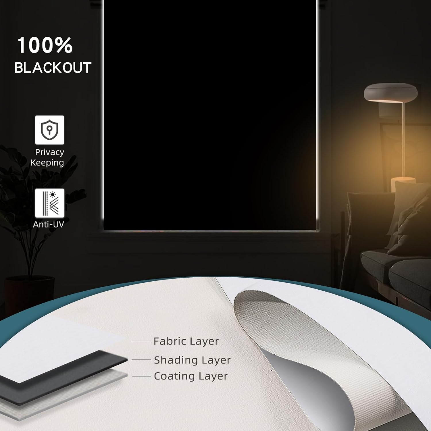Motorized Blind,Work with Homekit Thread-Enabled, 100% Blackout Smart Shades with Remote Control, Electric Roller Shade, Custom Size,Classic White
