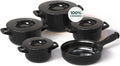 Pure Ceramic, Healthy, Non Toxic Cookware Set - Oven Safe Up to 1200F, Microwave and Dishwasher Safe, Longlasting and Lightweight - PFAS, PTFE, PFOA, PFOS - Black