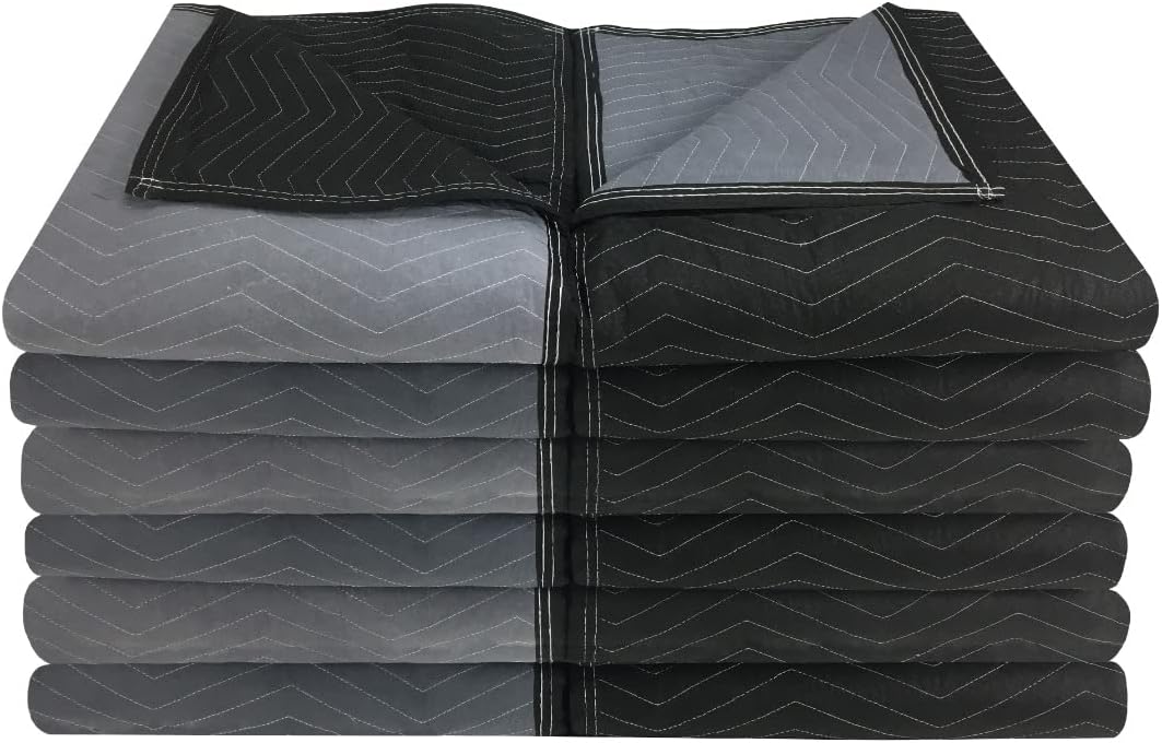 Extra Performance Blankets Cotton Poly 75lbs/doz (12 Pack), Moving Pads for Storage, Packing & Home Renovations, Storage Furniture Pads, Heavy Duty Blankets