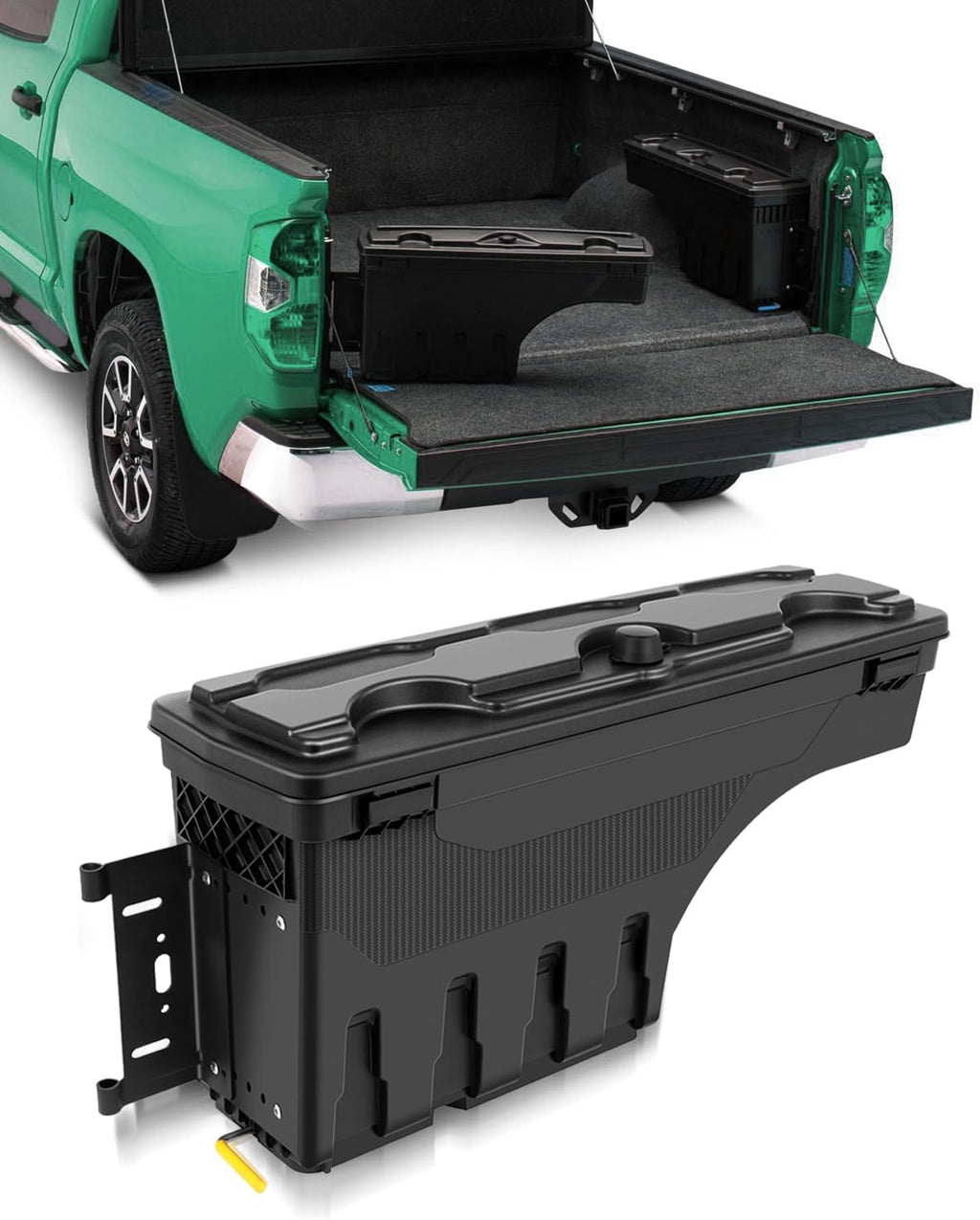 SCITOO Truck Bed Tool Box for Jeep Gladiator 2020-2023,Multi-Compartment Dividers Organized Storage,Heavy Duty & No-Drill Installation Left Driver Side