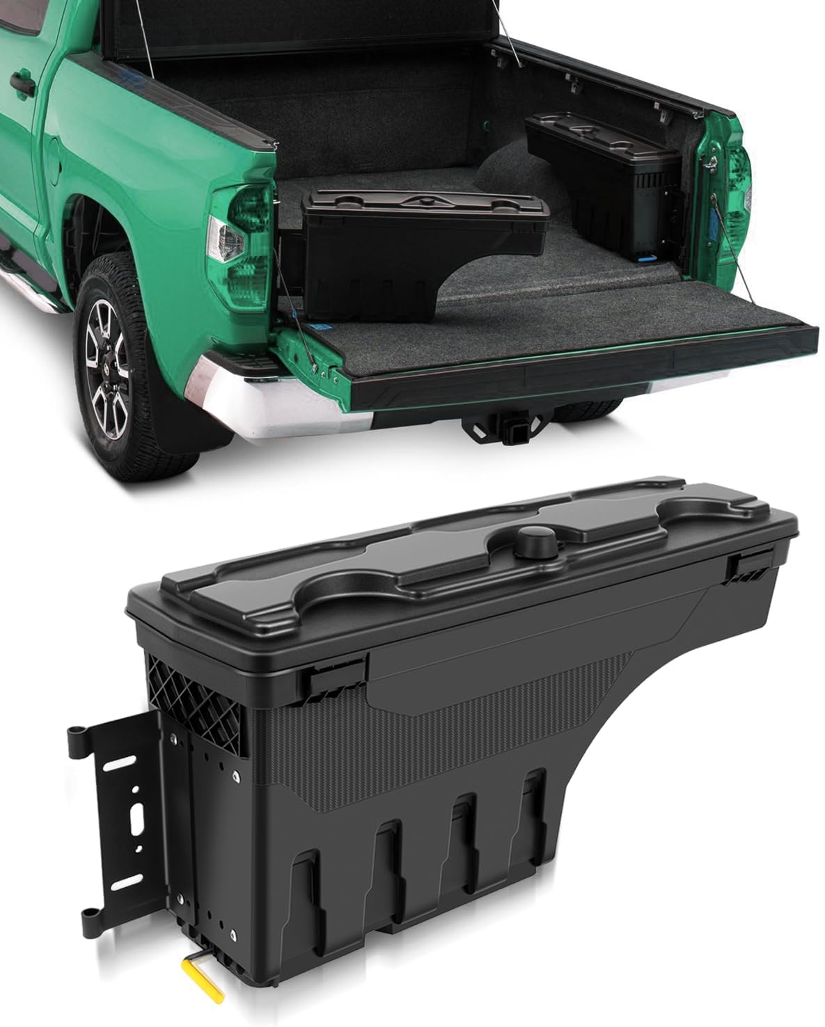 SCITOO Truck Bed Tool Box for Jeep Gladiator 2020-2023,Multi-Compartment Dividers Organized Storage,Heavy Duty & No-Drill Installation Left Driver Side