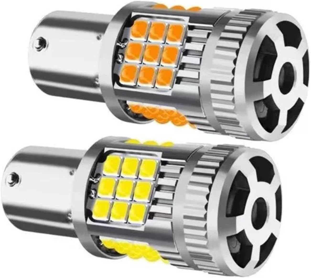 100PCS 1156 1157 7440 7443 Bau15s 36SMD 3030 Canbus LED Turn Signal Light Anti-strobe Lamp Car Reverse With Fan Tail Brake Bulb(Red,1157 BAY15D P21/5W)