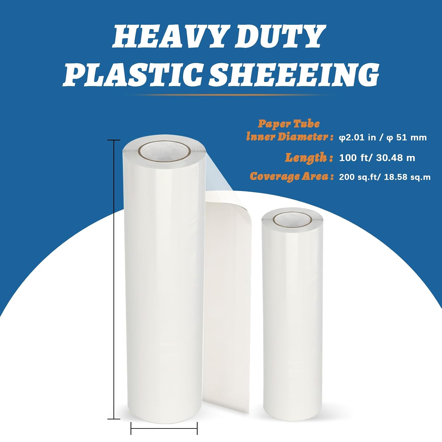 Yiech Carpet Protection Film 36' x 500' – Clear self-adhesive protective film for carpets and floors, waterproof and puncture-resistant shield, easy to install and remove, ideal for construction