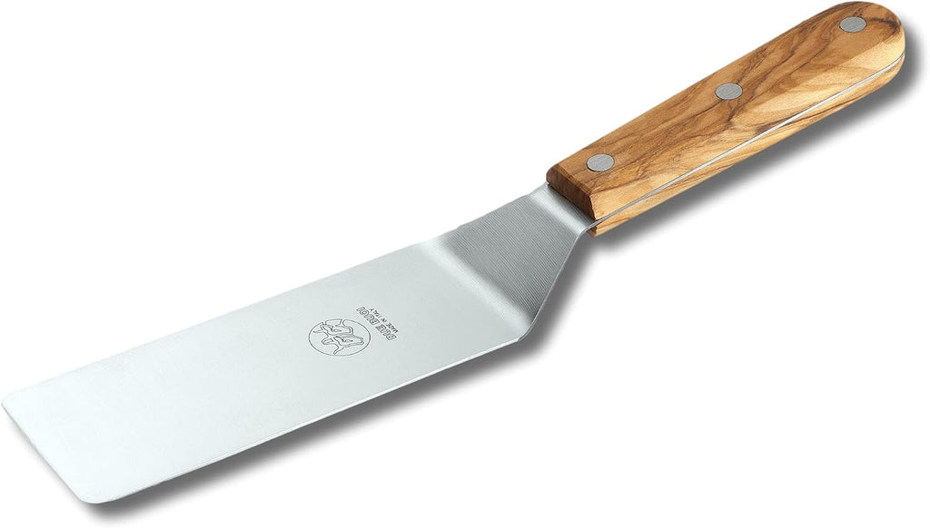 DUE BUOI | Set of 6 Stainless Steel Spatulas - Olive Wood Handle