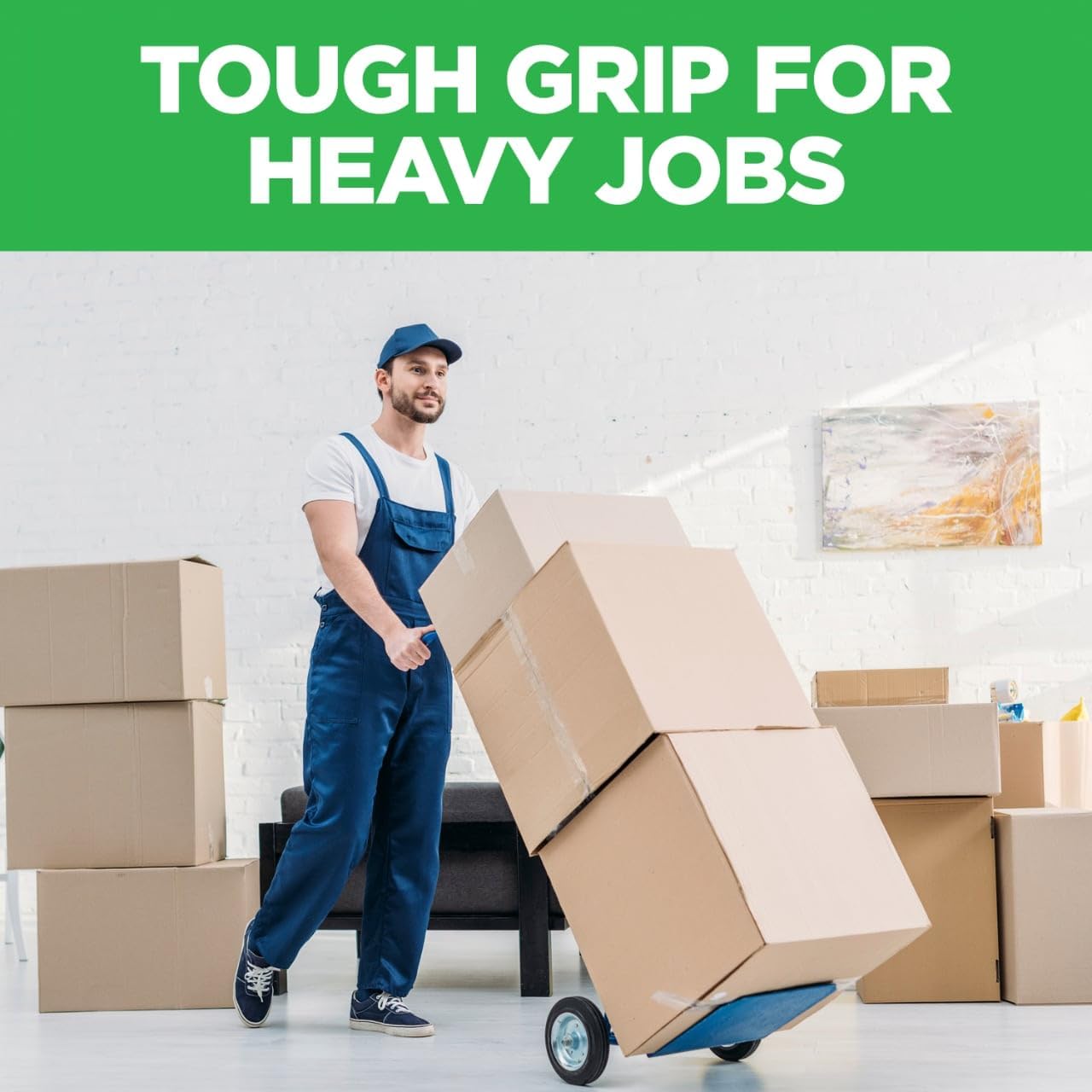 Scotch Tough Grip Moving Packing Tape, Clear, Moving Tape that Secures Boxes up to 80 Pounds, 1.88 in. x 43.7 yd.| (Pack of 6)