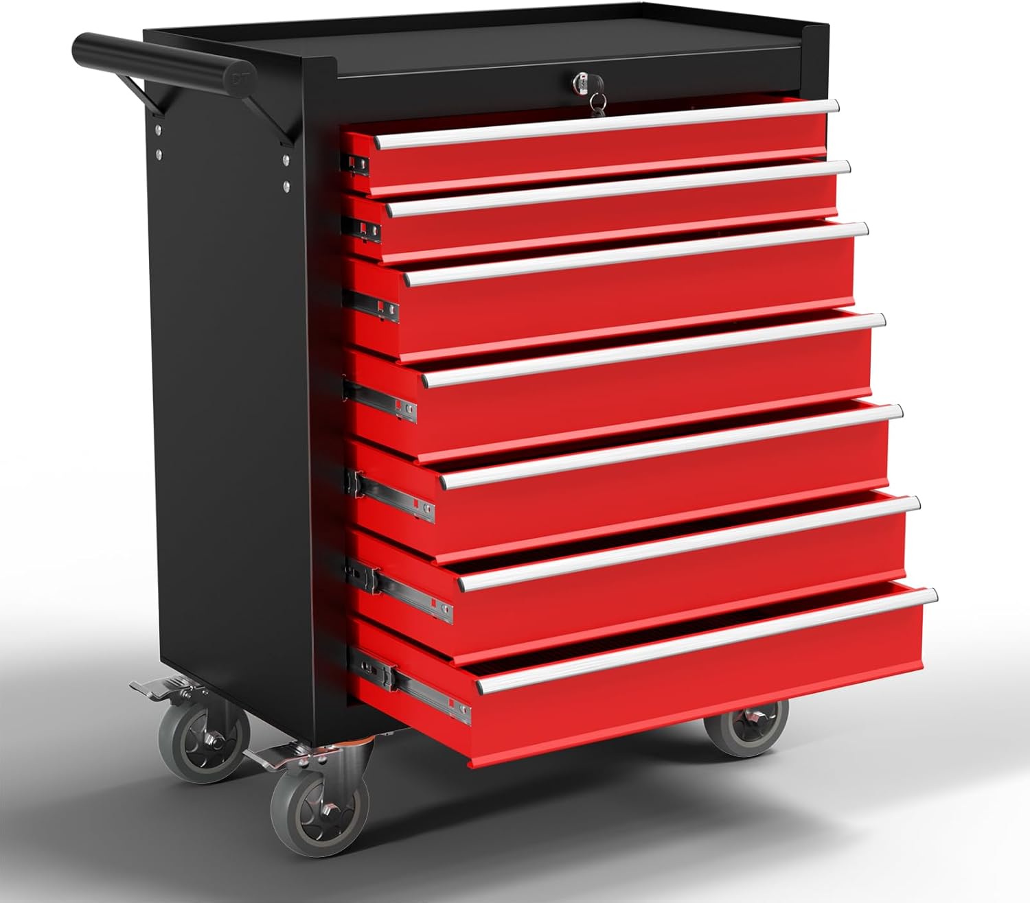 7-Drawer Metal Rolling Tool Chest with Wheels,Tool Storage Cabinet with Locking System，Toolbox with Wheels for Garage, Warehouse, Workshop, Repair Shop