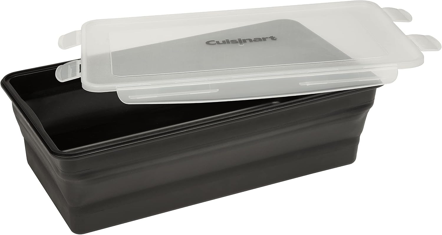 Cuisinart XL Collapsible Marinating Container, Large Capacity Grill Accessories Perfect for BBQs and Tailgates, Marinade and Brining Prep, Collapsible Silicone for Easy Storage (Pack of 4)
