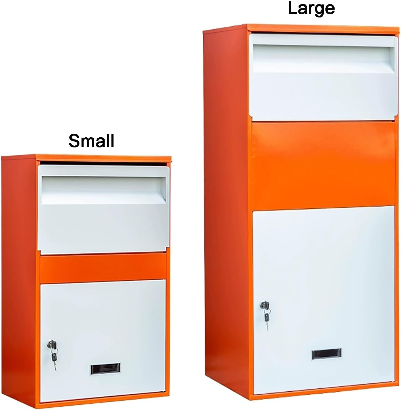 Mailboxes for Outside, Extra Large Capacity Modern Mailbox, Freestanding Mail Box for Packages, with Lockable Secure Storage(Black,25.5in/65cm)