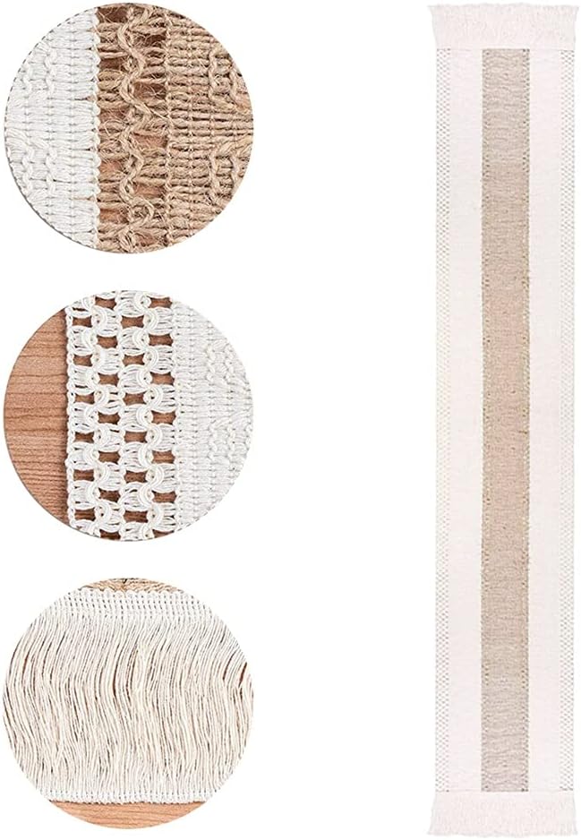 JSEIAJB Splicing Lace Burlap Table Runner Cotton Macrame Rustic Tablecloth Table Cover Romance Coffee Bed Runners(30x180 cm)