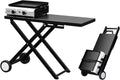 Bonnlo Foldable Flat Top Grill with 2 Burner, Powerful 20,000 BTU Propane Gas Grills with Ignition, Enamel Griddle, Side Shelf & Portable Cart with Wheels for Outdoor Camping Hibachi Grill Use