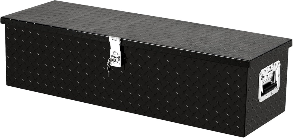 Aluminum Truck Tool Box Jobsite Storage Box Toolbox Chest Cabinet Heavy Duty Truck Bed Toolbox Gangboxes Tools Organizer Pick Up Truck Bed RV Trailer With Side Handles