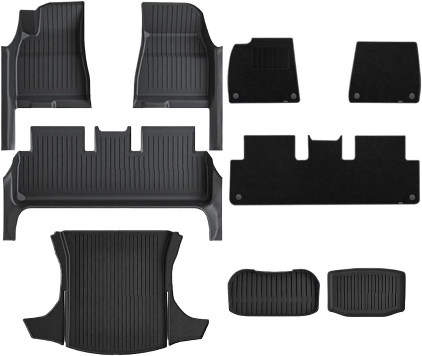 TPE Floor Mat Compatible with Tesla Model 3 2024 with Door Sill Protector Trunk Mats with Front Rear Cargo Liner Compatible with Model 3 Highland(DLFM-9PCS)