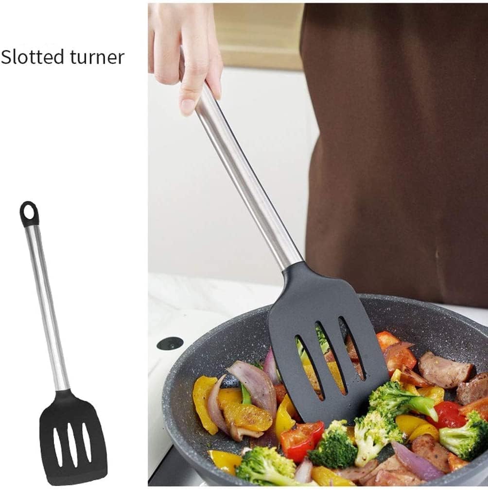 Kitchen Utensils Set,Silicone Spatula Cooking Utensils Set with Stainless Steel Handle Nonstick Spoon Shovel Silicone Kitchen Tool Cooking Set (Color : B) (Color : A)