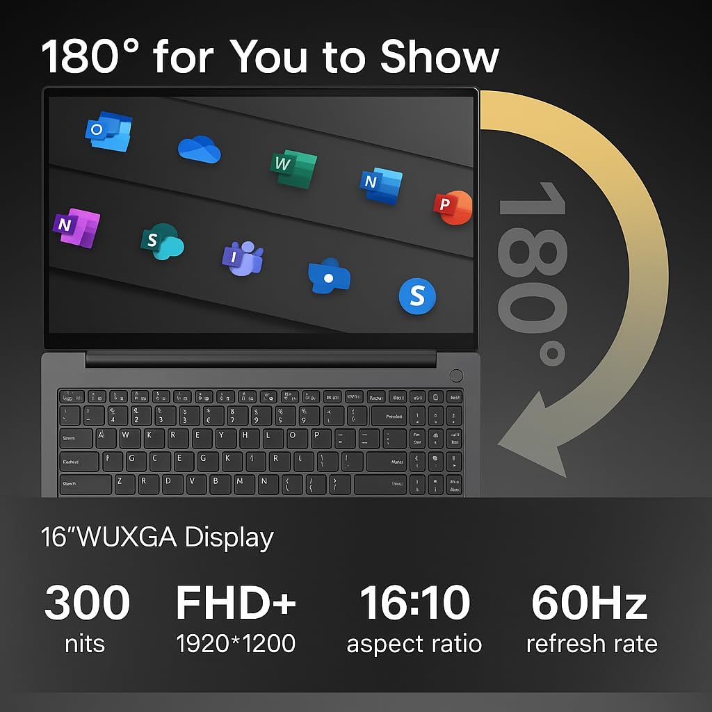Lenovo New Thinkbook Business Laptop 2025/2026 Edition, Intel Core i5-13420H 8-Core Processor, 16' LED FHD Anti-Glare Display, 16GB RAM, 1TB SSD, Long Battery Life, Ultra Quiet Design,Windows 11 Pro