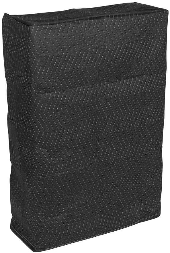 12 Moving & Packing Blankets 80 inches x 72 inches (55 lb/dz Weight) - Quilted Shipping Furniture Pads (Black)
