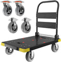 Chinco Star Folding Push Cart Dolly - 1300LBS Heavy Duty Portable Moving Dolly with 360 Swivel 6'' Wheels (35L x24W x40H in)