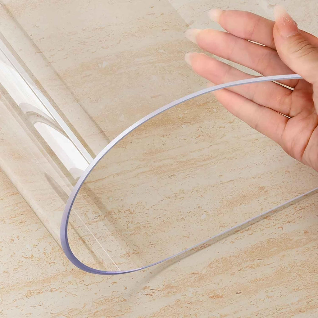 Clear Table Cover Protector, 2mm Thick Clear Table Protector, Rectangle Water Rresistant Wipeable Furniture Floor Carpet Topper Pad for Bench Entryway Coffee Desk(39.4x63in/100x160cm)