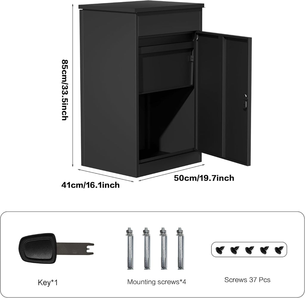Package Delivery Boxes for outside,Enlarged 19.7 * 16.1 * 33.5 inches Delivery Box for Packages with Coded Lock,Large Space, Waterproof,Cold-Rolled Steel Drop Box for Porch, Curbside (Small)