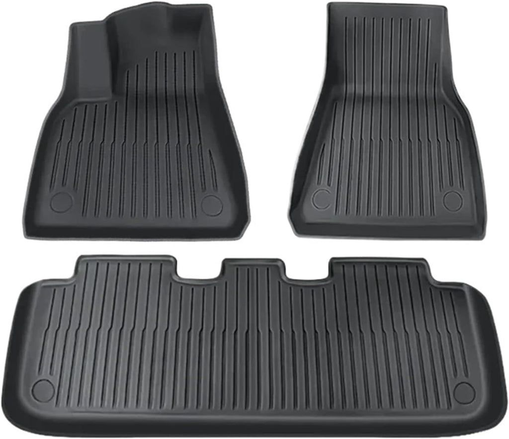 Floor Mats Compatible for Tesla Model Y 3 2017-2024 Highland Left Right Rudder All Weather TPE Non-Slip Cargo Liner Cargo Trunk Accessories(Model Y LHD)