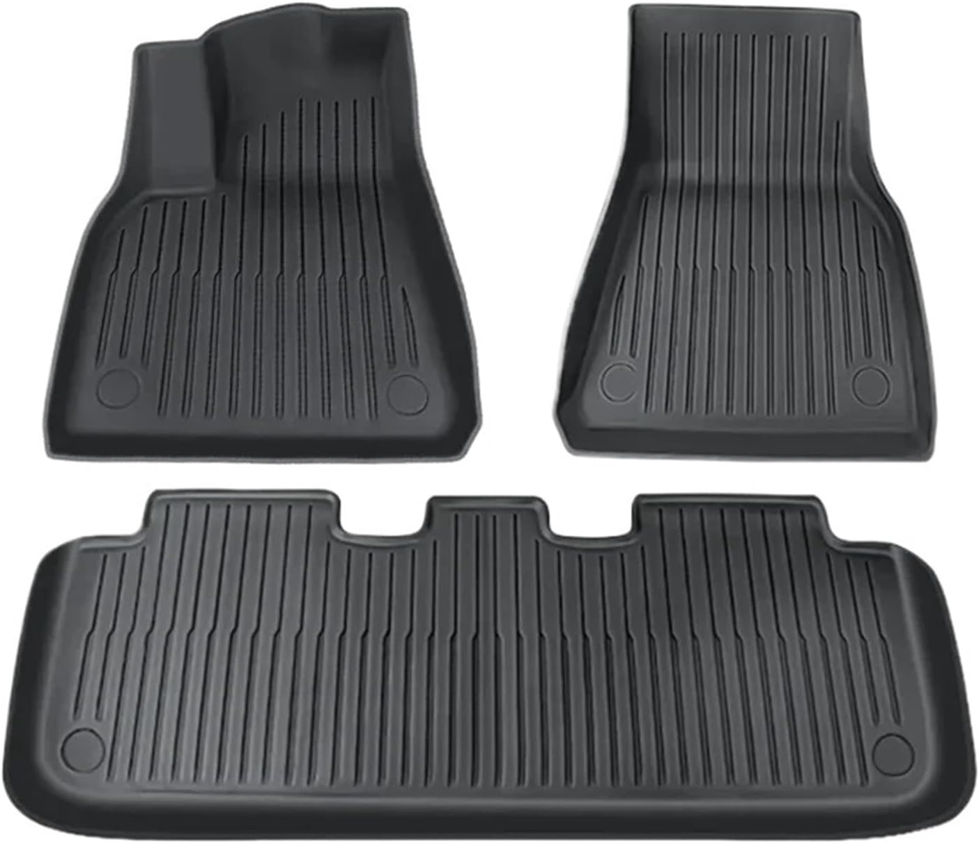 Floor Mats Compatible for Tesla Model Y 3 2017-2024 Highland Left Right Rudder All Weather TPE Non-Slip Cargo Liner Cargo Trunk Accessories(Model Y LHD)