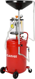 Garvee 20 Gallon Waste Oil Drain Tank, Air Operated Portable Oil Drainer with Adjustable Funnel, Fluid Fuel Transfer Drainage with Wheels, Oil Change Container for Automotive Workshops