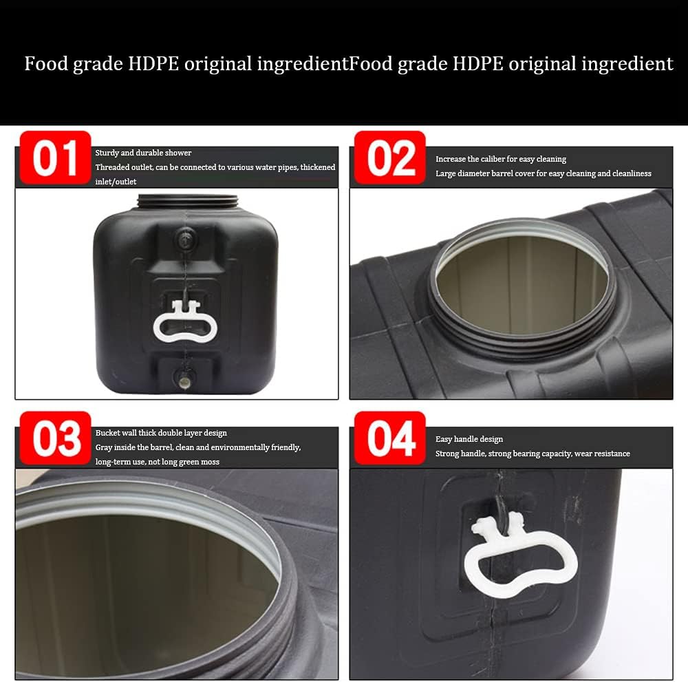 Outdoor Camping Water Tank Plastic Storage Water Container, Household Water Storage Bucket Emergency Storage Water Tank with Faucet, Travel Camping Solar Hot Water Bucket Bath Barrel