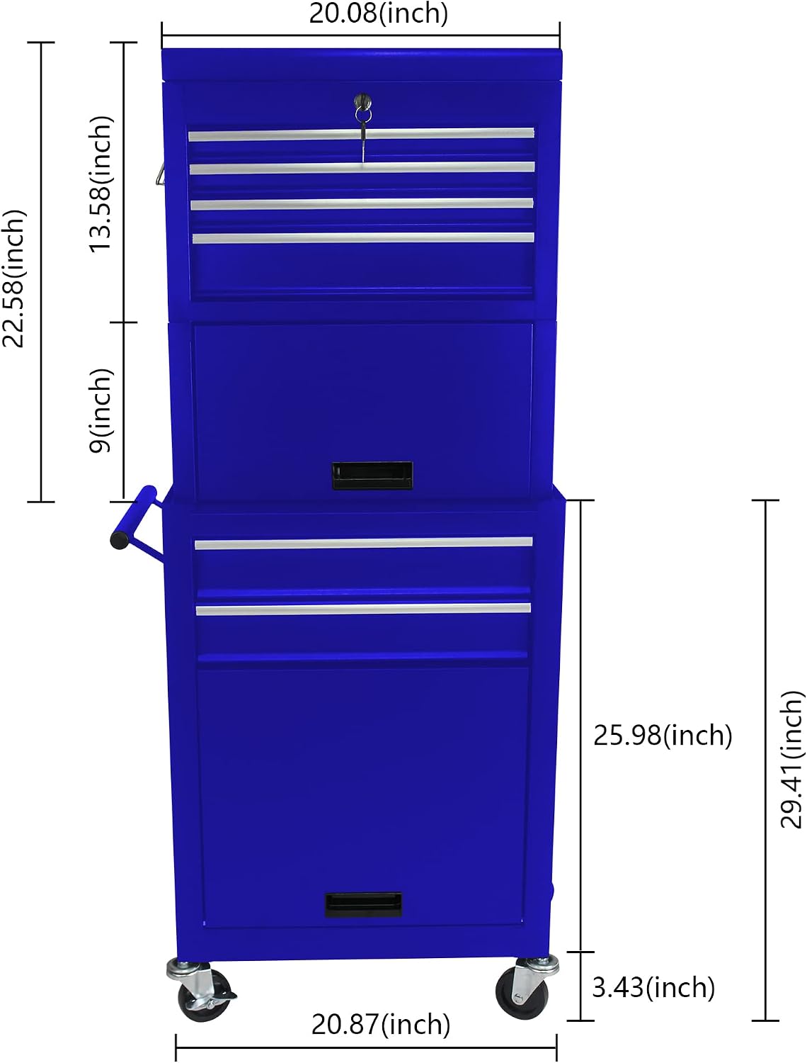 Rolling Tool Chest, 6 Drawers Rolling Tool Chest with Wheels, Portable Rolling Tool Box on Wheels, High Capacity Tool Chest Organizer for Garage, Workshop, Home Crafts Use